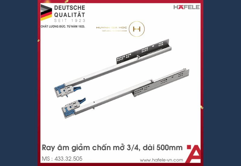 Phụ kiện ray hộc kéo âm giảm chấn